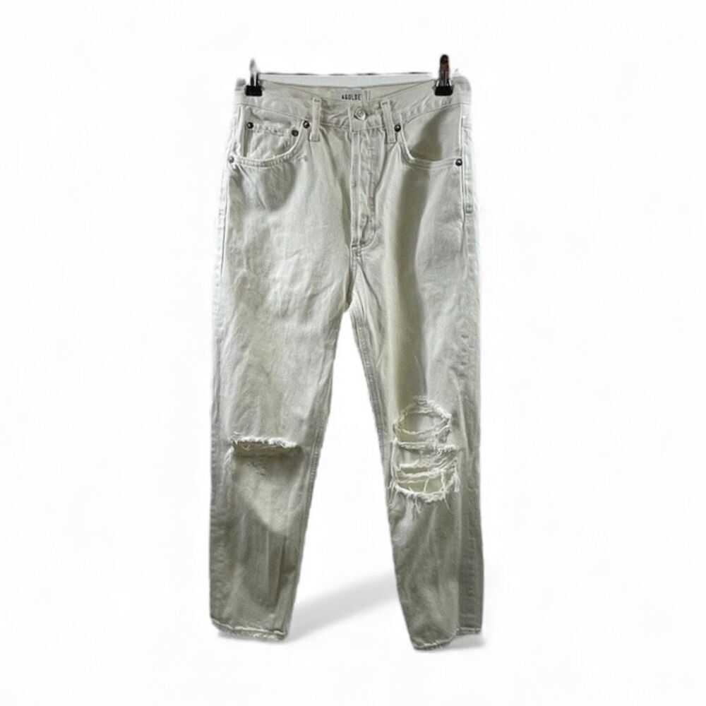 Agolde Riley High Rise Straight Leg in Veil White Size 26